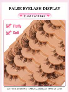 7 Pairs Of Natural Long False Eyelashes Soft And Fluffy Eyelashes Natural Look Corner Elongation Effect Eyelash Extension Tool Reusable For Beginners