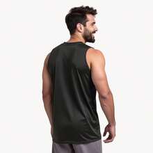 Kit 04 Men's Dry Fit Sports Fitness Tank Top Quick Dry Gym Training Breathable - 黑色 - 查看 4