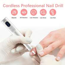 Cordless Electric Nail Drill, Rechargeable Nail File Kit For Gel & Acrylic Nails, Manicure Pedicure At Home/Salon, Perfect Gift For Women & Daily Essentials - Pink - View 3