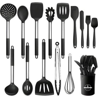 15pcs Silicone Kitchen Utensil Set - Easy Cooking & Baking Tools, Perfect For Holidays, Includes Kitchen Essentials|Modern Utensils Kitchen Accessories For Every Home Chef