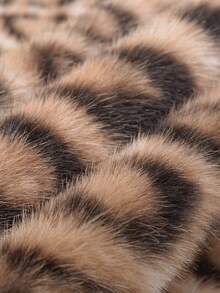 1pc Vintage Leopard Print Plush Pillow Cover, Suitable For Bedroom, Living Room, Sofa, Holiday Decor (Pillow Insert Not Included) - Multicolor - View 4