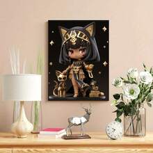 1PC The Queen Of Egypt Diamond Art Painting Kits Crafts Stickers Fantasy Girl Golden Cat Charming Embroidery Mosaic Cross Stitch Rhinestone 5D DIY Picture Sets Home Room Wall Decor Festival Holiday Handmade Toys Gift