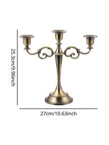 1 件/1 套波西米亚风格锌合金餐桌装饰 5 头/3 头烛台摆件金色欧式会所家居客厅节日浪漫氛围装扮蜡烛插座摆件 - 金色 - 查看 19
