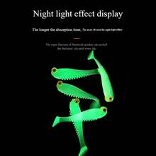 10pcs/Set Fishing Soft Luminous Lures, 5cm Artificial Silicone Bait Worms, Swinging Swimbaits For Various Fishing Gear, Fishing Specific Soft Bait, Elastic, 1g Weight