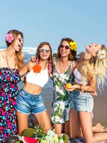 15 chiếc kẹp tóc hoa Hawaii màu ngẫu nhiên, kẹp tóc hoa nhân tạo, kẹp tóc hoa dâm bụt, thích hợp cho các bữa tiệc bãi biển, phụ kiện tóc hoa nhiệt đới mùa hè, tiệc cưới, quà tặng cho bé gái, Ngày của Mẹ, kẹp tóc dạng càng cua. - Nhiều màu - Xem 8