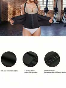 1pc Women Shapewear Sports Waist Trainer With Hooks & Loop Closure, Slimming Tummy Control Bodysuit Bra Shaper