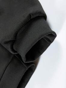 Men's Paris Print Hoodie And Sweatpants Set - Autumn And Winter Multi Color Casual Sportswear - 黑色 - 查看 6