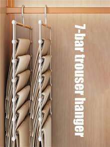 Multi Layer Pants Hanger - Clothing Forms A Space Saving, Non Slip Wardrobe Storage Container, Suitable For Scarves, Jeans, Pants With Multiple Layers Of Shelves And Sturdy Design (This Product Needs To Be Self-Assembled. Easy To Install And Operate), Spring, Minimalist, Summer Tops, Valentine's Day, Dormitory Utensils - Multicolor - View 3