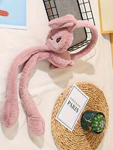 1 set söta kaninöronkåpor för barn på vintern, varma plyschöronkåpor med rörliga öron, köldtåliga tecknade öronkåpor för värme och mjukhet, viktiga för vinterutflykter - Multifärgad - Visa 12