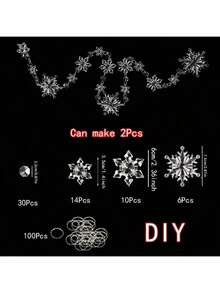 Ornement suspendu en flocon de neige transparent fait main, décorations de Noël en acrylique en forme de flocon de neige, ornements suspendus en cristal de flocon de neige faits à la main, convient pour le sapin de Noël, les mariages, les fêtes de Noël d'hiver