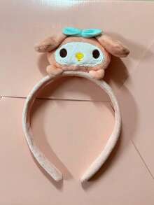 Sanrio Serre-tête doux et Sanrio Kuromi My Melody, serre-tête en peluche d'anime mignon de style princesse avec accessoires. Fournitures pour dortoir et salle de bain, idéal pour les cadeaux d'anniversaire, Halloween, Noël. Accessoires pour cheveux.