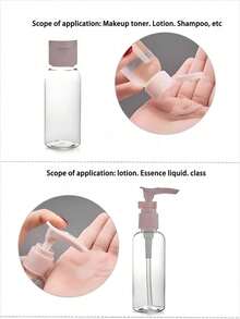 1 Set Travel Refillable Bottles, Portable Cosmetic Spray Bottles, Shampoo, Lotion, Cream, Perfume Refill Containers
