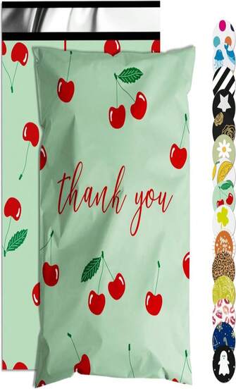 Jowlroel Thank You Poly Mailer 10x13 Inch 100 Pcs, Waterproof And Tear-Resistant Shipping Bags For Clothing, Cute Mailing Bags With Self-Seal, Chrysanthemum Printed Packaging Bags For Small Business