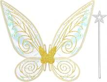 Quescu Fairy Wings For Adults,Butterfly Wings For Girls,Angel Wings,Fairy Costume For Women Halloween Dress Up Party Favor (Gold),18556351 - 金色 - 查看 1