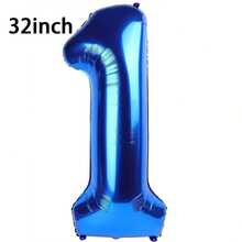 1 quả bóng bay lá kim loại màu xanh lam 32/40 inch, bóng bay polyester cỡ lớn in số 0-9, bóng bay trang trí, có thể tái sử dụng, thích hợp để trang trí sinh nhật, trang trí tiệc, kỷ niệm, trang trí phòng, kỷ niệm ngày cưới, đồ dùng cho tiệc tùng - Màu xanh lam - Xem 9