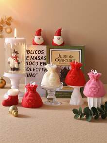 1 pieza Vela perfumada de regalo de Navidad de 147g, hecha de cera vegetal, con poco humo y ruido, dura aproximadamente 12 horas, adecuada para la sala de estar, la mesa del comedor, la decoración del estudio, un diseño lindo que mejora la vida diaria.