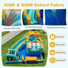 Lifezeal Inflatable Water Park With Market Stand Climbing Wall Basketball Rim - Xem 8