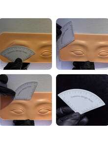 2pcs Eyebrow Drawing Tool For Tattoo Artists, Quick Eyebrow Design Makeup Eyebrow Drawing Auxiliary Tool Ruler, Microneedle Eyebrow Embroidery Mapping Tool, Shape Permanent Makeup Drawing Guide Ruler, Tattoo Supplies Reusable Suitable For Valentine's Day Gifts And Other Holiday Gifts - Multicolor - View 6