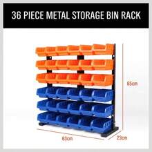 Storage Bins Parts Rack 36Pcs Bin Organizer Garage Plastic Shop, Tools Men - Standard - View 2