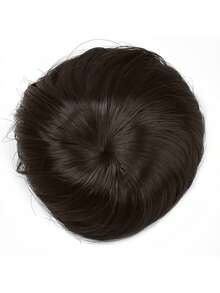 Bóng tóc giả màu đen 4 inch, túi đựng tóc giả, búi tóc giả, phụ kiện búi tóc, búi tóc hình quạt, bộ tóc thẳng - Màu đen tự nhiên - Xem 14