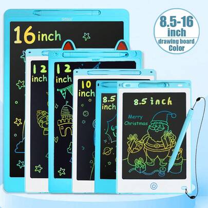 RSP Bảng viết LCD 8.5/10/12/16 inch, bảng vẽ, bảng vẽ nguệch ngoạc cho trẻ em, tập viết tay, bảng đen ma thuật, bảng vẽ graffiti màu, bảng vẽ cho bé trai và bé gái 3 4 5 6 7 8 9 10 11 12 tuổi, màn hình có thể xóa và tái sử dụng, bảng ghi chú dán tại nhà và văn phòng, đồ dùng học tập, quà tặng cho bé trai và bé gái, lý tưởng làm quà sinh nhật, quà Halloween hoặc quà Giáng sinh cho trẻ em.