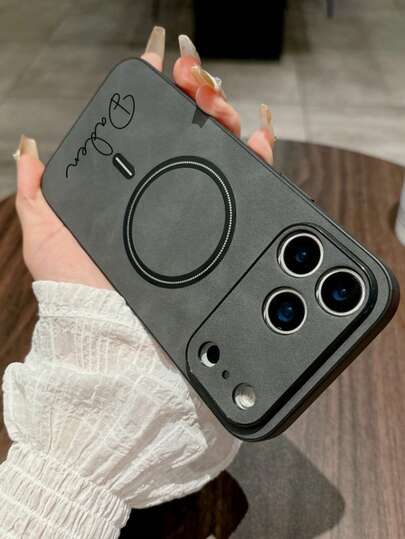 [カスタマイズ]パーソナライズされた高級DIYネームフェイクレザースマホケース、iPhone 17 Air 17 Pro Max 16 15 14 13 12 11 Pro Max Plus対応、マグネット式ワイヤレス充電レンズ保護カバー、スタイリッシュ、カラフル、ヴィンテージ、キュート、コンパクト、面白い、カスタム、パーソナライズ、ユニーク、カスタマイズ、彼への理想的なギフト、彼女への理想的なギフト、ボーイフレンド、ガールフレンド、家族、友人、祖父母、カップル、記念日、誕生日、スマホケース。