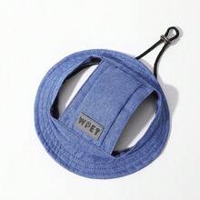 Sombrero para mascotas con agujeros para las orejas para perros pequeños y medianos, ajustable, gorra de sol de verano para mascotas, gorra de visera de lona de color vaquero para gatos y cachorros