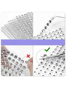 Multi-Size White Rhinestone Stickers, Suitable For Nail Art Decoration, Face, Holiday Decoration, Body Stickers, Versatile Use - White - View 5