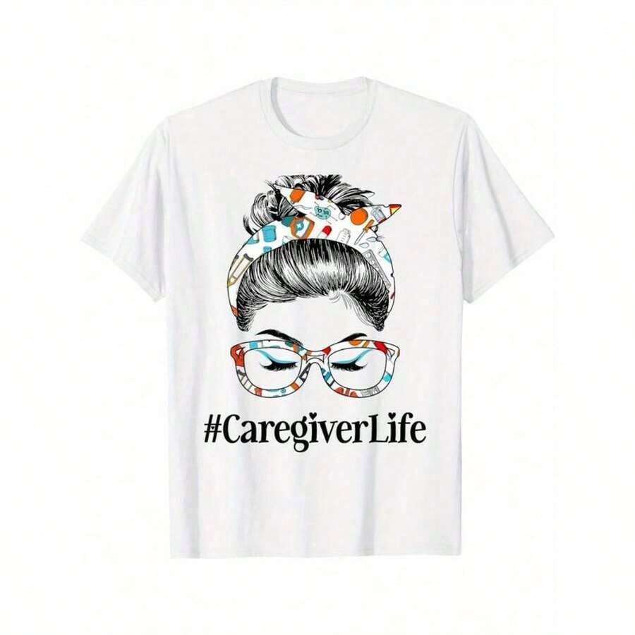 Caregiver T-Shirt - "Caregiver Life" Cotton Short Sleeve Tee For Healthcare Workersgraphic Tees Men Shirts Streetwear White Shirt Black Shirt