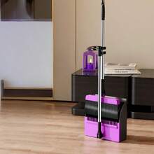 Broom And Dustpan Set, Thickened High-End Household Broom Wholesale, Broom, Dustpan, Upgraded Dual-Use Broom, Broom And Mop Combination, Multi-Color, Purple Preferred By Housewives, Suitable For Cleaning Floors, Tiles In Living Room, Bedroom, Kitchen