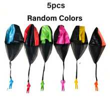 5/10 pezzi Set di giocattoli paracadute da lancio a mano per uso esterno - Colori multipli, giocattoli per bambini, interazione genitore-figlio, adatti per spiaggia, parco e giochi da cortile, attività familiari, regali di Pasqua, omaggi per feste e premi scolastici