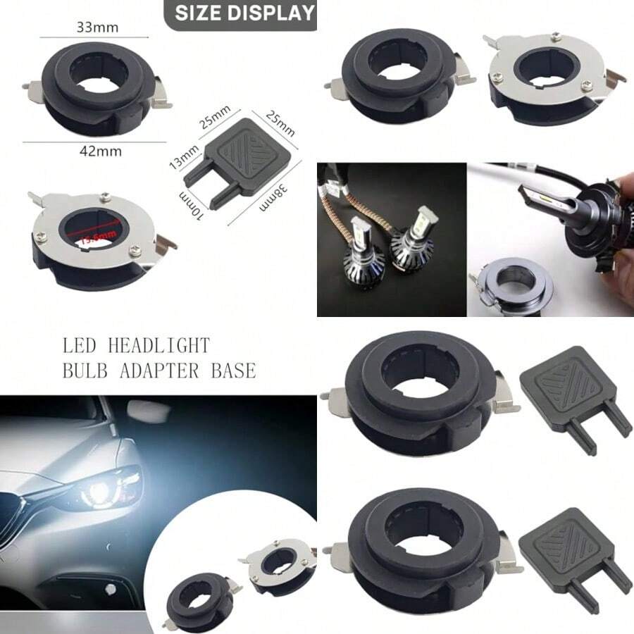 SAHENITEANA 2 adaptadores de Foco LED H7 con Adaptador H7 Llave de instalación H7 Soporte de retención H7 Soporte de Base - como en la foto - Ver 1