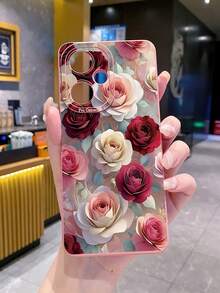 1 件奢华花卉相机保护手机壳，适用于三星/Galaxy/Infinix/Redmi/OPPO/VIVO/Realme Android 型号 - 粉色 - 查看 7