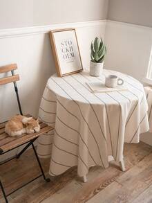 黑色条纹简约装饰桌布、长方形厨房装饰餐桌布、咖啡桌/电视柜装饰布、家用派对餐桌装饰布、户外野餐垫 - 彩色 - 查看 11