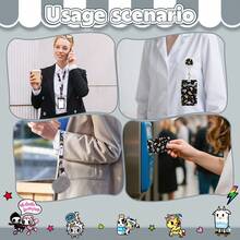 Official Tokidoki Unicorno Phone Lanyard Set - Including Long And Short Lanyards, ID Badge Holder Retractable Reel Clip, Card Cases,Cute Tokidoki Keychains For Fans - màu đen - Xem 6