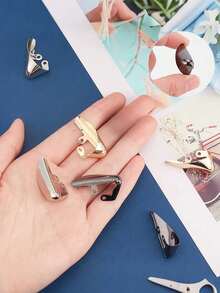 Metal Shoes Pointed Protector Metal Shoe Toe Protectors Triangle High Heel Toe Caps Pump Toe Head Cap Cover For Shoes Protection Repair Accessories Craft Supplies Stickers Handmade Kit - 彩色 - 查看 2