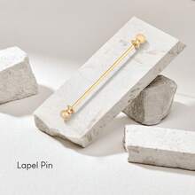 Multi-Piece Suit Round Collar Gold & Silver Pins, Formal Shirt Accessories, Tie, Men's Suit Accessories - Yellow Gold - View 7