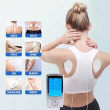 Electronic Pulse Massager 16 Modes 20 Intensities TENS Unit Digital Rechargeable LCD Display Full Body Massage Muscle Stimulator With 10pcs Electrode Pads - Silver - View 10