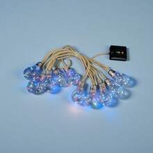 1 PIEZA 5M10LED Cuerda de cáñamo solar con bola circular de burbujas y luz de alambre de cobre (batería de litio), 8 modos de iluminación, decoración de Halloween, adecuado para patio, jardín, balcón, decoración de fiesta