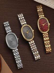 1 Stück/Set, ohne Geschenkbox, zierliche elegante Damenuhr, minimalistisch hochwertig elegant, verfeinertes Stahlarmband. Geeignet als Geburtstags-, Jahrestags- oder besonderes Geschenk für Freunde, Familie und Liebste. - Verschiedenfarbig - Übersicht 5