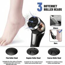 10 In 1 Electric Foot Grinder Callus Remover Professional Pedicure Machine Rechargeable Foot File Heel Dead Skin Scrubber With 3 Heads 1500mAh - Black - View 5