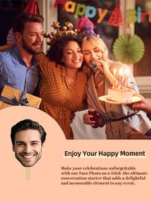 قطعة واحدة ، قص صورة شخصية على عصا ، دعامة كرتون كبيرة الرأس ، وجه كبير الحجم على عصا لخطيبة ، عروس ،حفل تخرج، وجوه المشجعين ، عيد الميلاد ، تحميل مخصص ، مقاوم للماء ، مقاوم للطقس ، بلاستيك مموج ، 20 سم * 30 سم / 7.8 بوصة * 11.8 بوصة - متعدد الألوان - مشاهدة 6