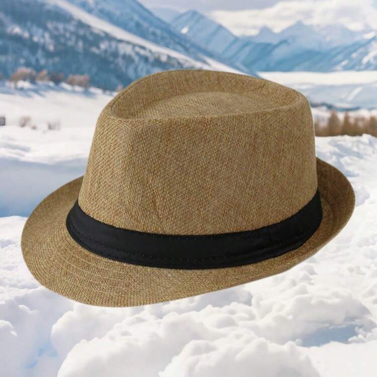 1/2 pares de sombrero de jazz unisex de moda, sombrero de copa clásico para uso diario, fiesta, escenario, protección contra el frío en otoño/invierno - Negro - Añade 5