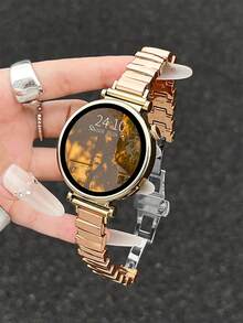 18mm 20mm 22mm Irregular Metal Watch Strap - Stylish Replacement Band For Samsung Galaxy Watch 7 6 5 4 40mm 44mm, Galaxy Watch 5 Pro, Galaxy Active 2, Watch 6 4, GT6 GT5 GT4 GT3 GT2 Pro - Butterfly Buckle, Comfortable, Unisex Design For Men And Women