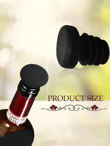 1pc Easy-To-Use Silicone Wine Stopper, Suitable For Wine, Beer, Champagne Bottles, Reusable And Dishwasher To Keep Drinks Fresh - Multicolor - View 4