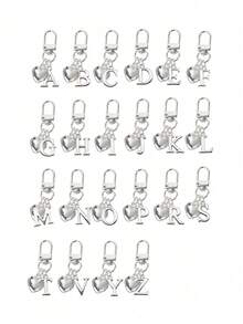 个性化心形吊坠，可刻字母，心形钥匙扣，定制包包挂饰，礼物，钥匙扣，独特手机配件，简约设计，适合女士钱包和手机配件，可作为礼物送给朋友、家人、女友，户外配件，派对配件，礼品，纪念品，女士包包挂饰，汽车配件，送给女性和女孩的礼物 - 彩色 - 查看 3