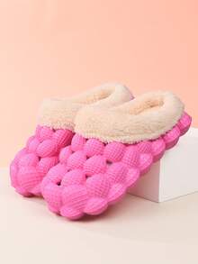 Peanut Shaped Warm Slippers For Boys And Girls, Fashion Versatile Indoor/Outdoor Wear, Lightweight EVA Sole