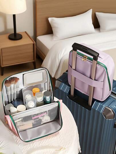 大容量竖款化妆文具收纳包 - 带拉链口袋，防水，符合人体工学设计，便携式化妆包，适合女性旅行、办公和梳妆使用 - 多隔层皮革化妆箱，结构坚固，化妆包，化妆袋，化妆包，化妆品收纳包，化妆品整理包，旅行，化妆袋，包，梳妆台，化妆袋，旅行必备，化妆包，旅行必备，梳妆配件，小型化妆包，化妆袋，化妆品收纳包，旅行必备，大容量，大号化妆包，圣诞礼物，化妆包，旅行，送给女性的旅行必备礼物，化妆包，手拿包/小手提包，化妆品整理包，化妆品收纳包，化妆包，化妆刷收纳包，迷你化妆包，大容量化妆包，送给女性的礼物，圣诞礼物，送给女性的礼物创意