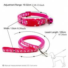 Handmade Custom Pet Dog Collar And Leash Set, Customizable With Paw Print And Engraving, Comfortable Breathable Nylon Material, Multiple Colors Available, Suitable For Small To Medium Dogs - Multicolor - View 2