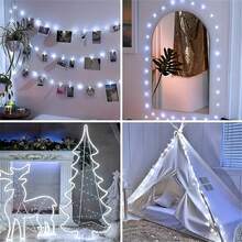 Đèn LED dây trang trí 3m/5m/10m/20m/30m, dây đèn nhấp nháy USB cắm vào dây đèn bạc có điều khiển từ xa 8 chế độ, đèn bầu trời đầy sao ngoài trời, trang trí tiệc cưới Giáng sinh tự làm (Trắng ấm/Màu/Trắng) dây đồng nguyên chất 8 chế độ có điều khiển từ xa - Nhiều màu - Xem 9